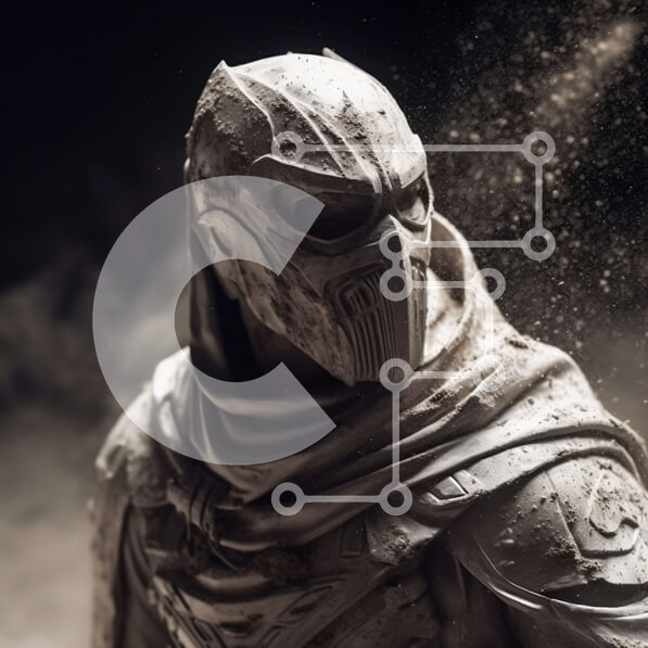 Intra Συλλεκτικό Ξύλινο Παζλ Plywood  4mm - Μυστηριώδες πρόσωπο με λευκή ρόμπα με κουκούλα και προσωπικό Σε Ξύλινο Κουτί - Διαστάσεις Puzzle: 10x10 cm – 25 κομμάτια