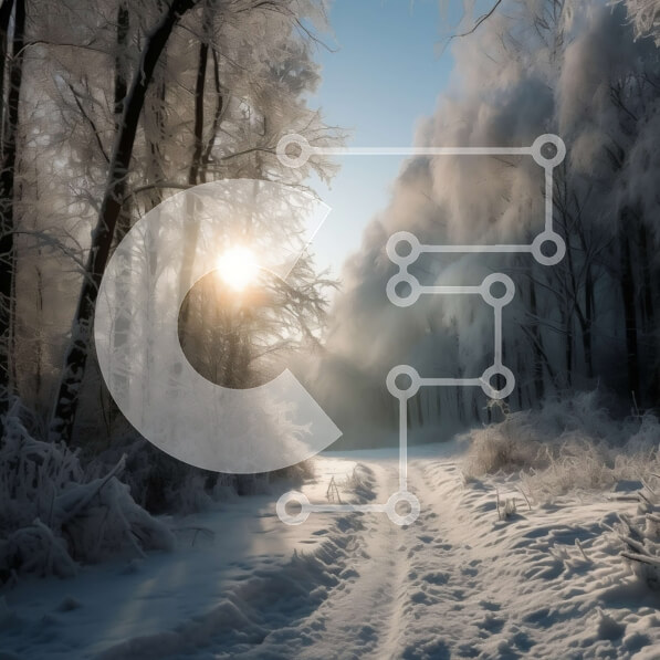 Intra Συλλεκτικό Ξύλινο Παζλ Plywood  4mm - Όμορφη χειμερινή σκηνή ενός χιονισμένου δάσους με δέντρα καλυμμένα από παγετό Σε Ξύλινο Κουτί - Διαστάσεις: 10x10 cm – 25 κομμάτια