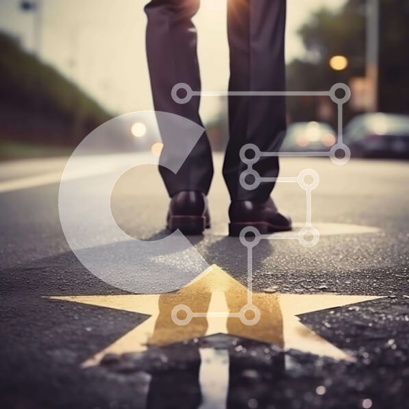 Intra Συλλεκτικό Ξύλινο Παζλ Plywood  4mm - Πρόσωπο που στέκεται στην οδό με το αστέρι Σε Ξύλινο Κουτί - Διαστάσεις Puzzle: 10x10 cm – 25 κομμάτια