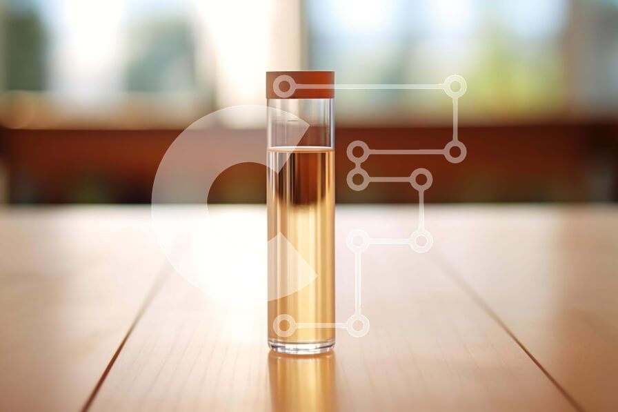 Intra Συλλεκτικό Ξύλινο Παζλ Plywood  4mm - Διαφανές γυάλινο μπουκάλι με υγρό σε ξύλινο τραπέζι Σε Ξύλινο Κουτί - Διαστάσεις: 10x10 cm – 25 κομμάτια