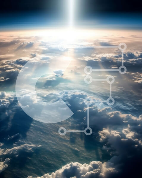 Intra Συλλεκτικό Ξύλινο Παζλ Plywood  4mm - Εκπληκτική θέα της Γης από το Διάστημα με τον Ήλιο και τα Σύννεφα Σε Ξύλινο Κουτί - Διαστάσεις Puzzle: 10x10 cm – 25 κομμάτια