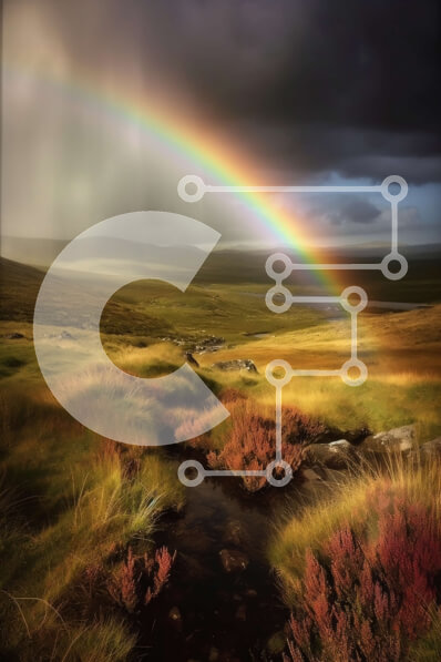 Σετ των 2 Intra Συλλεκτικό Ξύλινο Παζλ Plywood  4mm - Όμορφη εικόνα της φύσης ενός ουράνιου τόξου πάνω από μια καταπράσινη κοιλάδα Σε Ξύλινο Κουτί - Διαστάσεις: 10x10 cm – 25 κομμάτια