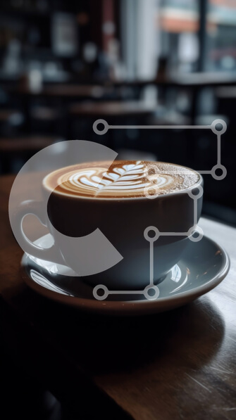 Intra Συλλεκτικό Ξύλινο Παζλ Plywood  4mm - Όμορφη εικόνα ενός φλιτζάνι καφέ με Latte Art σε ένα ξύλινο τραπέζι Σε Ξύλινο Κουτί - Διαστάσεις: 10x10 cm – 25 κομμάτια