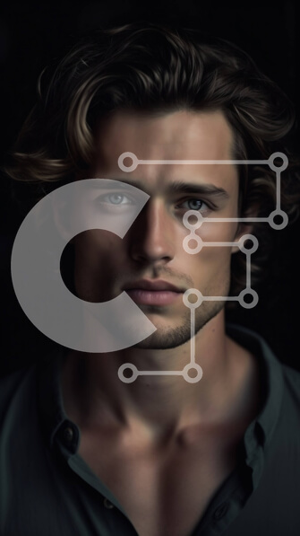 Intra Συλλεκτικό Ξύλινο Παζλ Plywood  4mm - Πορτρέτο ενός σοβαρού άνδρα με μακριά κυματιστά μαλλιά Σε Ξύλινο Κουτί - Διαστάσεις Puzzle: 10x10 cm – 25 κομμάτια