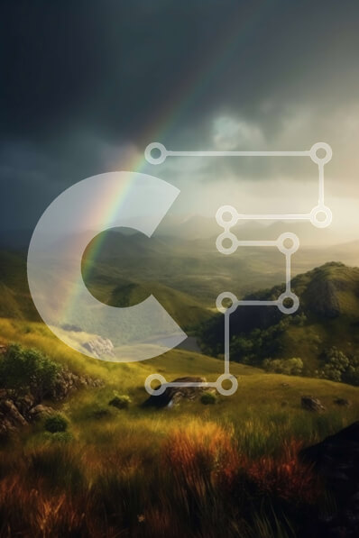 Σετ των 2 Intra Συλλεκτικό Ξύλινο Παζλ Plywood  4mm - Εκπληκτική εικόνα του ουράνιου τόξου πάνω από την Green Valley και το Rolling Hills Σε Ξύλινο Κουτί - Διαστάσεις: 10x10 cm – 25 κομμάτια