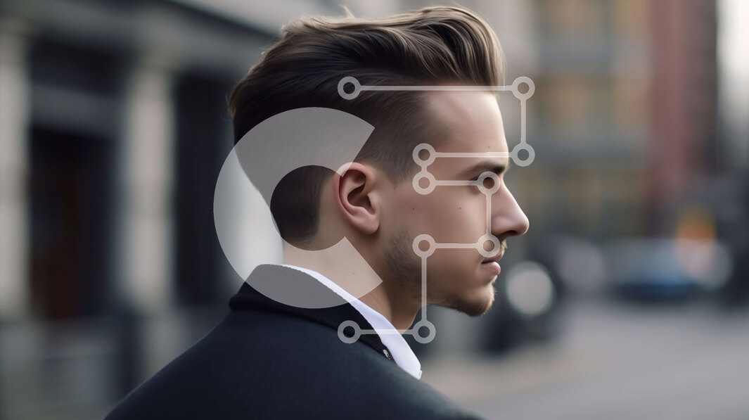 Intra Συλλεκτικό Ξύλινο Παζλ Plywood  4mm - Κομψός άνδρας που στέκεται στο δρόμο με μαύρο κοστούμι και λευκό πουκάμισο Σε Ξύλινο Κουτί - Διαστάσεις Puzzle: 10x10 cm – 25 κομμάτια