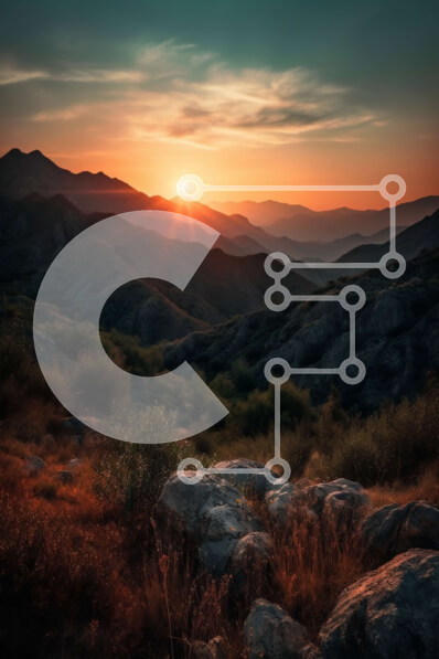 Σετ των 2 Intra Συλλεκτικό Ξύλινο Παζλ Plywood  4mm - Πανέμορφο ηλιοβασίλεμα πάνω από βουνά με σύννεφα στον ουρανό Σε Ξύλινο Κουτί - Διαστάσεις: 10x10 cm – 25 κομμάτια