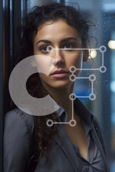 Intra Συλλεκτικό Ξύλινο Παζλ Plywood  4mm - Όμορφη εικόνα μιας νεαρής γυναίκας που στέκεται δίπλα σε ένα παράθυρο μια βροχερή μέρα Σε Ξύλινο Κουτί - Διαστάσεις Puzzle: 10x10 cm – 25 κομμάτια