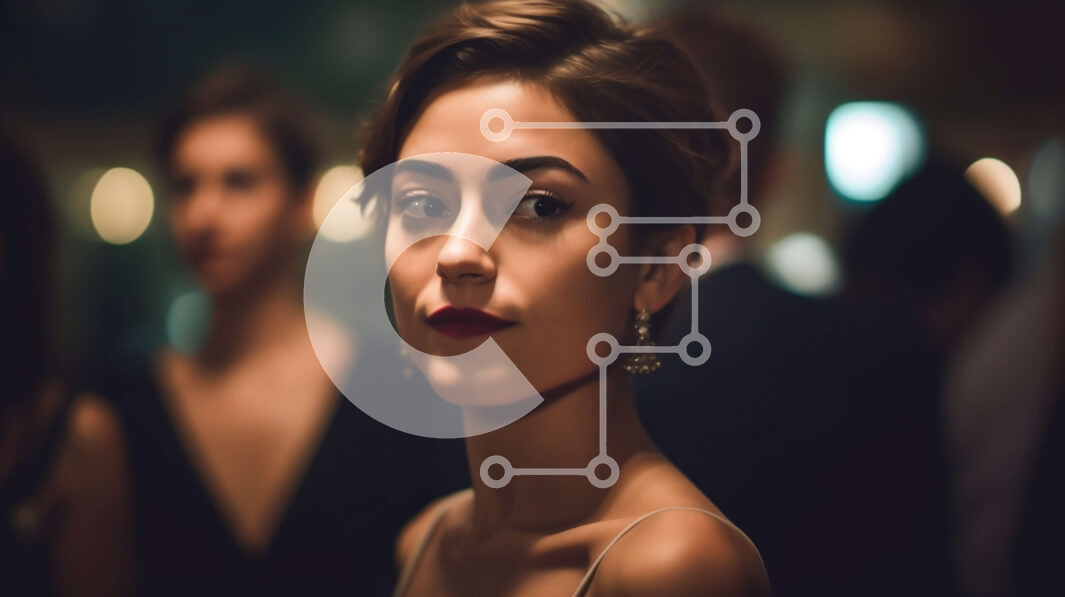 Intra Συλλεκτικό Ξύλινο Παζλ Plywood  4mm - Νεαρή γυναίκα με κόκκινα χείλη σε σοβαρή στάση Σε Ξύλινο Κουτί - Διαστάσεις Puzzle: 10x10 cm – 25 κομμάτια