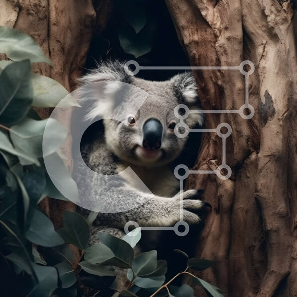 Intra Συλλεκτικό Ξύλινο Παζλ Plywood  4mm - Χαριτωμένη φωτογραφία της αρκούδας Koala στο Tree Hollow Σε Ξύλινο Κουτί - Διαστάσεις: 10x10 cm – 25 κομμάτια