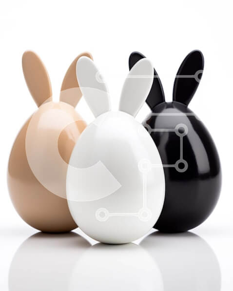 Intra Συλλεκτικό Ξύλινο Παζλ Plywood  4mm - Διάφορα ειδώλια σε σχήμα κουνελιού σε λευκό τραπέζι Σε Ξύλινο Κουτί - Διαστάσεις: 10x10 cm – 25 κομμάτια