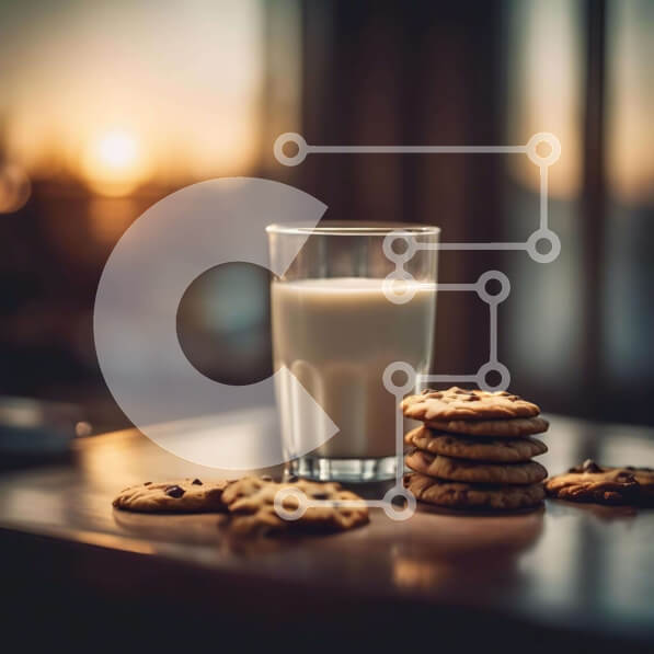 Σετ των 2 Intra Συλλεκτικό Ξύλινο Παζλ Plywood  4mm - Ποικιλία από μπισκότα και γάλα με φρούτα Σε Ξύλινο Κουτί - Διαστάσεις: 10x10 cm – 25 κομμάτια