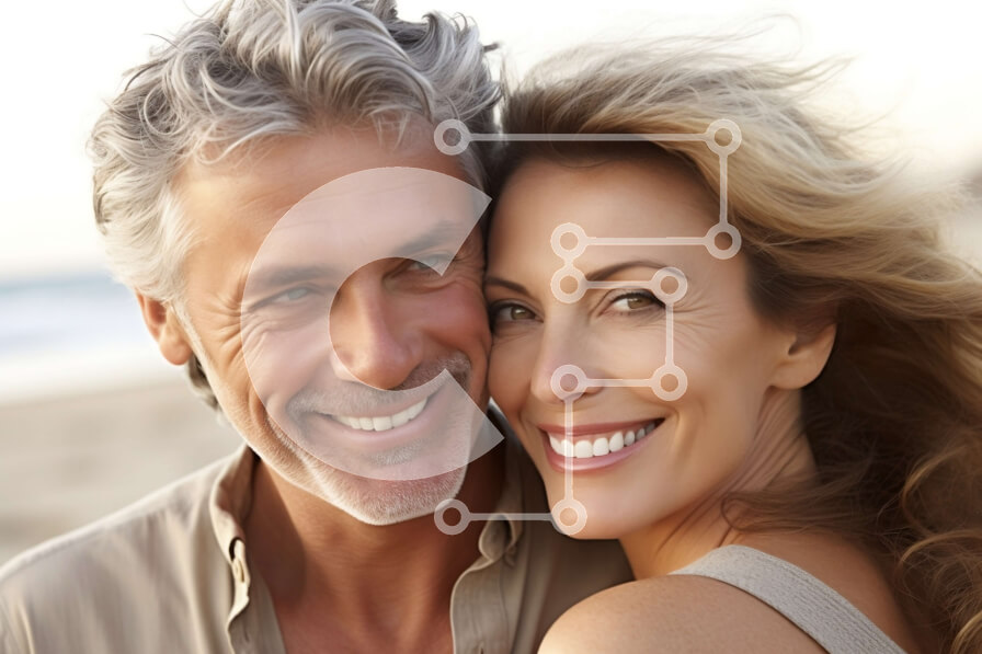 Intra Συλλεκτικό Ξύλινο Παζλ Plywood  4mm - Ρομαντική παραλία Εικόνα ενός μεσήλικου ζευγαριού που αγκαλιάζεται Σε Ξύλινο Κουτί - Διαστάσεις Puzzle: 10x10 cm – 25 κομμάτια