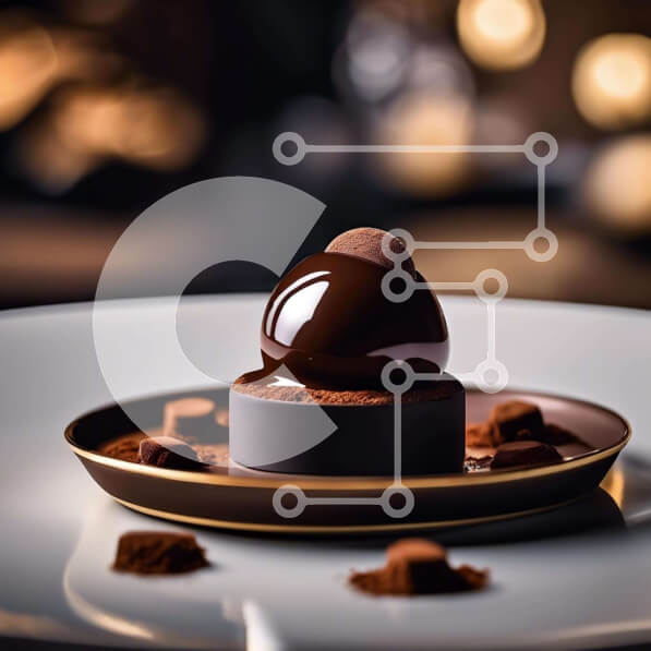 Σετ των 2 Intra Συλλεκτικό Ξύλινο Παζλ Plywood  4mm - Νόστιμο επιδόρπιο σοκολάτας σε οβάλ πιάτο Σε Ξύλινο Κουτί - Διαστάσεις: 10x10 cm – 25 κομμάτια