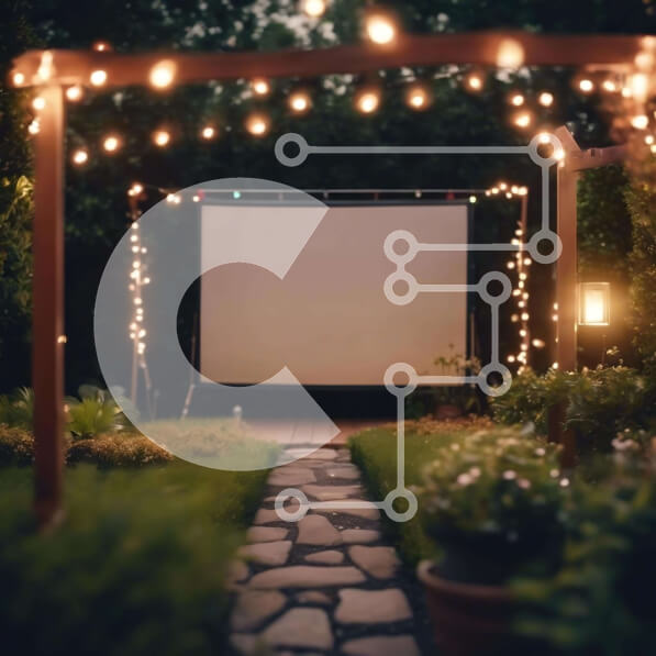 Intra Συλλεκτικό Ξύλινο Παζλ Plywood  4mm - Εξωτερική οθόνη ταινιών με έγχορδο φωτισμό τη νύχτα Σε Ξύλινο Κουτί - Διαστάσεις Puzzle: 10x10 cm – 25 κομμάτια