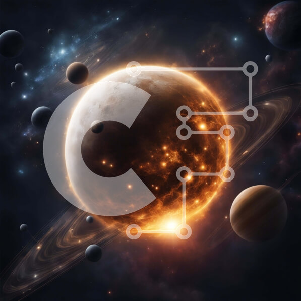 Intra Συλλεκτικό Ξύλινο Παζλ Plywood  4mm - Ηλιακό σύστημα με πλανήτες και φεγγάρια Σε Ξύλινο Κουτί - Διαστάσεις Puzzle: 10x10 cm – 25 κομμάτια