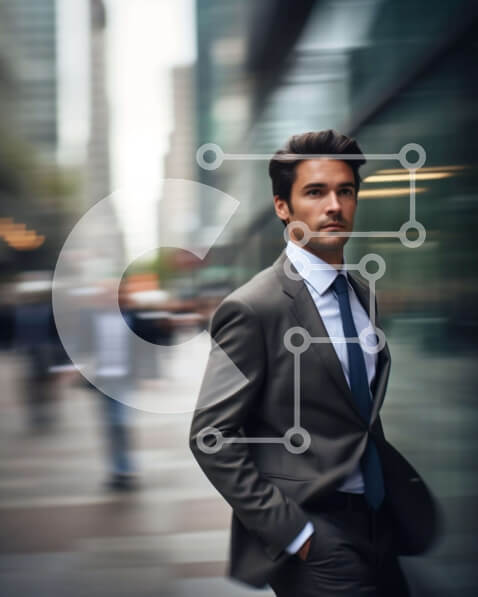 Intra Συλλεκτικό Ξύλινο Παζλ Plywood  4mm - Κομψός επιχειρηματίας που περπατά στην οδό Σε Ξύλινο Κουτί - Διαστάσεις Puzzle: 10x10 cm – 25 κομμάτια