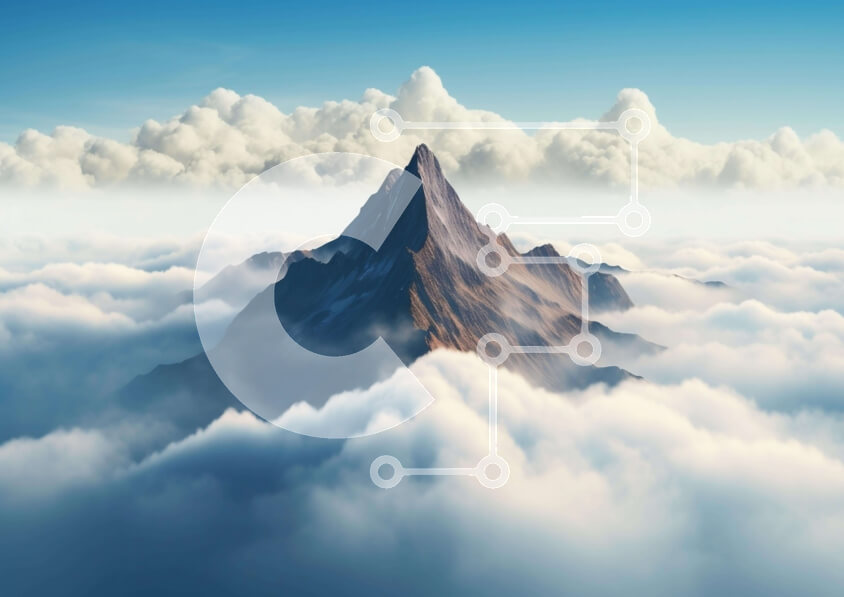 Intra Συλλεκτικό Ξύλινο Παζλ Plywood  4mm - Μαγευτικό Βουνό Ανάμεσα στα Σύννεφα Σε Ξύλινο Κουτί - Διαστάσεις: 10x10 cm – 25 κομμάτια