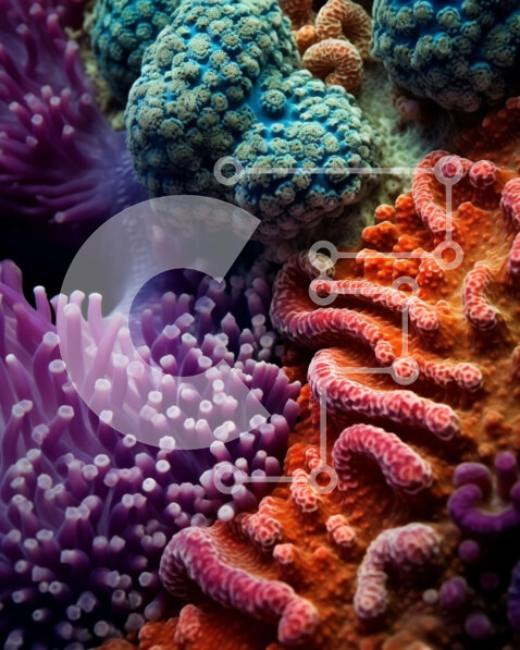 Intra Συλλεκτικό Ξύλινο Παζλ Plywood  4mm - Ζωντανός κοραλλιογενής ύφαλος με μια ποικιλία από κοράλλια και θαλάσσια ζωή Σε Ξύλινο Κουτί - Διαστάσεις: 10x10 cm – 25 κομμάτια