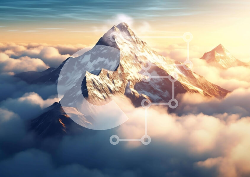 Intra Συλλεκτικό Ξύλινο Παζλ Plywood  4mm - Βουνό καλυμμένο από σύννεφα με το φως του ήλιου που κρυφοκοιτάζει Σε Ξύλινο Κουτί - Διαστάσεις: 10x10 cm – 25 κομμάτια