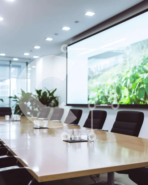 Intra Συλλεκτικό Ξύλινο Παζλ Plywood  4mm - Αίθουσα Συνεδριάσεων για Σημαντική Συνάντηση Σε Ξύλινο Κουτί - Διαστάσεις Puzzle: 10x10 cm – 25 κομμάτια