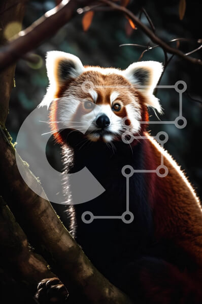 Σετ των 2 Intra Συλλεκτικό Ξύλινο Παζλ Plywood  4mm - Αξιολάτρευτη εικόνα ενός κόκκινου πάντα στο δάσος Σε Ξύλινο Κουτί - Διαστάσεις: 10x10 cm – 25 κομμάτια