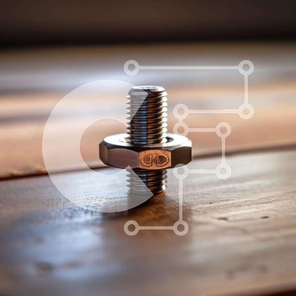 Intra Συλλεκτικό Ξύλινο Παζλ Plywood  4mm - Μεταλλικό παξιμάδι σε ημιτελές ξύλινο τραπέζι Σε Ξύλινο Κουτί - Διαστάσεις: 10x10 cm – 25 κομμάτια