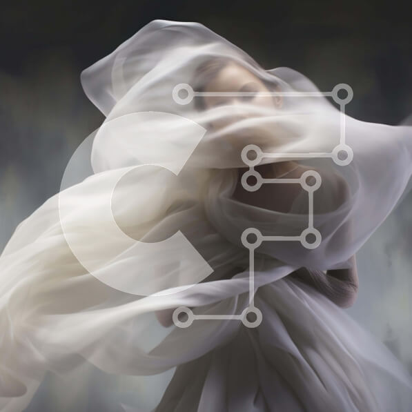 Intra Συλλεκτικό Ξύλινο Παζλ Plywood  4mm - Χαριτωμένη γυναίκα με λευκό φόρεμα και πέπλο που πετάει Σε Ξύλινο Κουτί - Διαστάσεις Puzzle: 10x10 cm – 25 κομμάτια