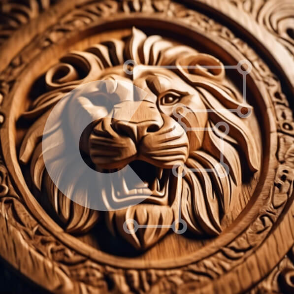 Intra Συλλεκτικό Ξύλινο Παζλ Plywood  4mm - Περίτεχνο Ξυλόγλυπτο Λιοντάρι Σε Ξύλινο Κουτί - Διαστάσεις: 10x10 cm – 25 κομμάτια