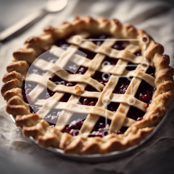 Σετ των 2 Intra Συλλεκτικό Ξύλινο Παζλ Plywood  4mm - Λαχταριστή κερασόπιτα με δικτυωτή κρούστα Σε Ξύλινο Κουτί - Διαστάσεις: 10x10 cm – 25 κομμάτια