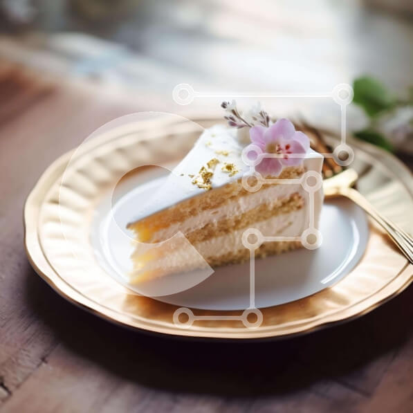 Σετ των 2 Intra Συλλεκτικό Ξύλινο Παζλ Plywood  4mm - Κομψή επίχρυση τούρτα με λευκό παγωμένο και ροζ λουλούδια Σε Ξύλινο Κουτί - Διαστάσεις: 10x10 cm – 25 κομμάτια