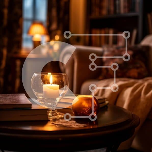 Intra Συλλεκτικό Ξύλινο Παζλ Plywood  4mm - Ζεστό και φιλόξενο σαλόνι με τζάκι, καναπέ και ράφι Σε Ξύλινο Κουτί - Διαστάσεις Puzzle: 10x10 cm – 25 κομμάτια