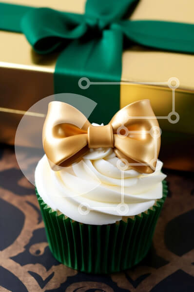 Σετ των 2 Intra Συλλεκτικό Ξύλινο Παζλ Plywood  4mm - Χρυσό cupcake με κουτί δώρου Σε Ξύλινο Κουτί - Διαστάσεις: 10x10 cm – 25 κομμάτια