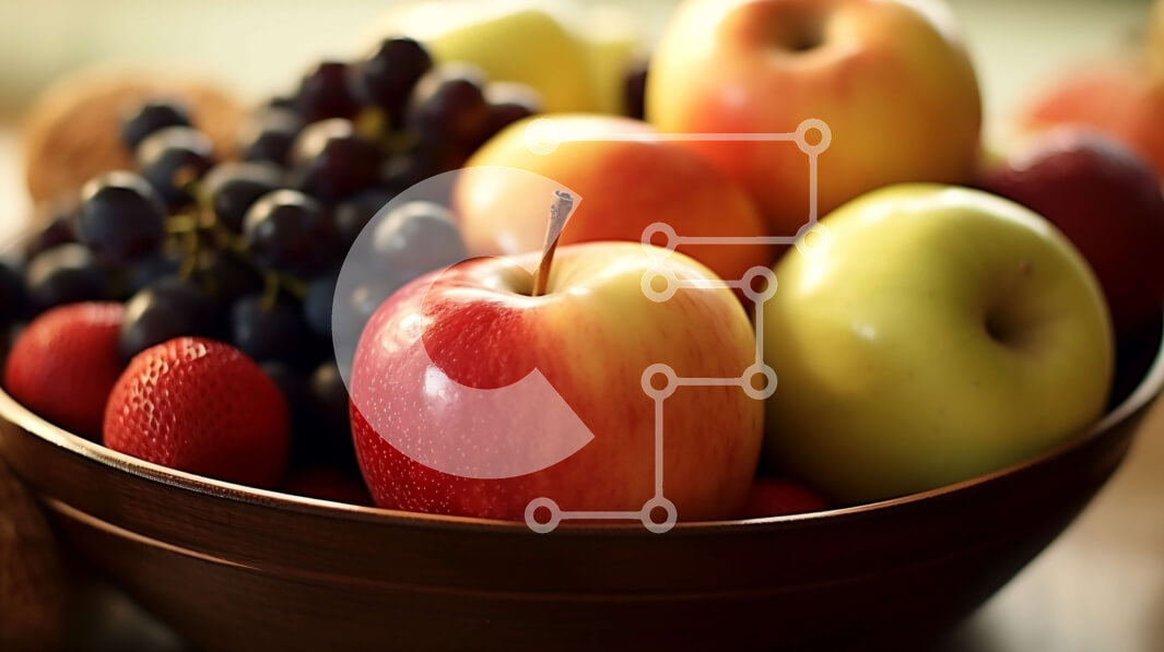 Σετ των 2 Intra Συλλεκτικό Ξύλινο Παζλ Plywood  4mm - Φρέσκο ​​και πολύχρωμο μπολ με μικτά φρούτα Σε Ξύλινο Κουτί - Διαστάσεις: 10x10 cm – 25 κομμάτια