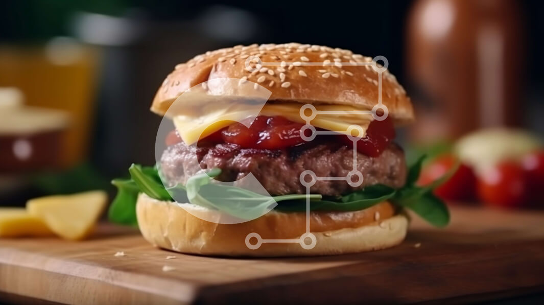 Σετ των 2 Intra Συλλεκτικό Ξύλινο Παζλ Plywood  4mm - Λαχταριστό Cheeseburger με όλα τα εξαρτήματα Σε Ξύλινο Κουτί - Διαστάσεις: 10x10 cm – 25 κομμάτια