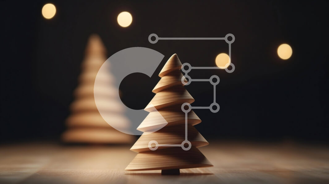 Intra Συλλεκτικό Ξύλινο Παζλ Plywood  4mm - Ξύλινα χριστουγεννιάτικα δέντρα σε ένα σκοτεινό τραπέζι Σε Ξύλινο Κουτί - Διαστάσεις: 10x10 cm – 25 κομμάτια