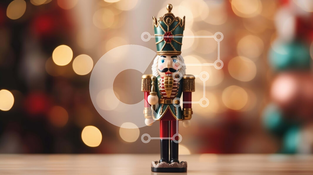 Intra Συλλεκτικό Ξύλινο Παζλ Plywood  4mm - Ξύλινος Καρυοθραύστης Διακόσμηση για την εορταστική περίοδο Σε Ξύλινο Κουτί - Διαστάσεις: 10x10 cm – 25 κομμάτια