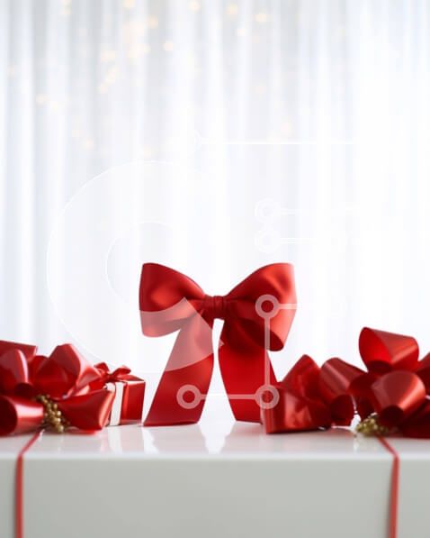 Intra Συλλεκτικό Ξύλινο Παζλ Plywood  4mm - Γιορτινό τραπέζι με κουτιά δώρων και κόκκινους φιόγκους Σε Ξύλινο Κουτί - Διαστάσεις: 10x10 cm – 25 κομμάτια