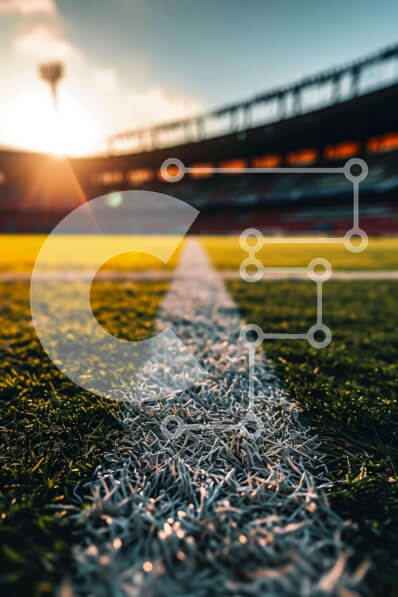 Intra Συλλεκτικό Ξύλινο Παζλ Plywood  4mm - Ηλιοβασίλεμα στο γήπεδο ποδοσφαίρου με θεατές Σε Ξύλινο Κουτί - Διαστάσεις Puzzle: 10x10 cm – 25 κομμάτια