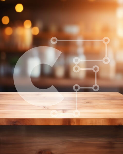 Intra Συλλεκτικό Ξύλινο Παζλ Plywood  4mm - Άδειο ξύλινο τραπέζι σε ένα πολυσύχναστο εστιατόριο ή καφέ Σε Ξύλινο Κουτί - Διαστάσεις Puzzle: 10x10 cm – 25 κομμάτια