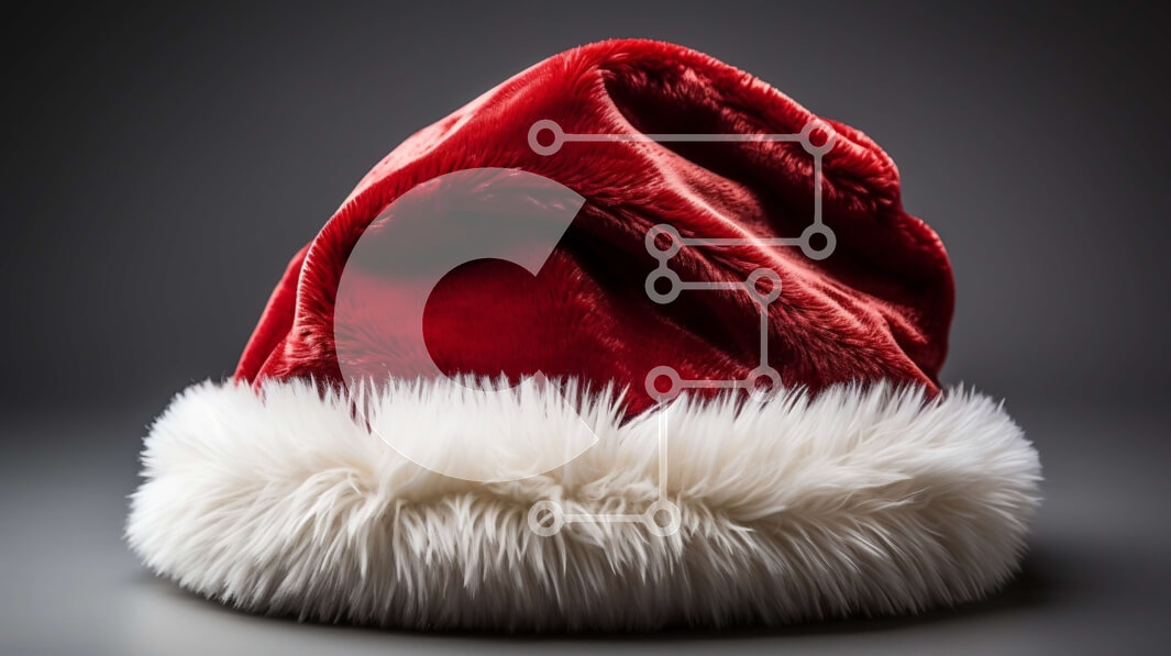 Intra Συλλεκτικό Ξύλινο Παζλ Plywood  4mm - Εορταστικό κόκκινο καπέλο Άγιου Βασίλη με Λευκή Γούνινη άκρη Σε Ξύλινο Κουτί - Διαστάσεις: 10x10 cm – 25 κομμάτια