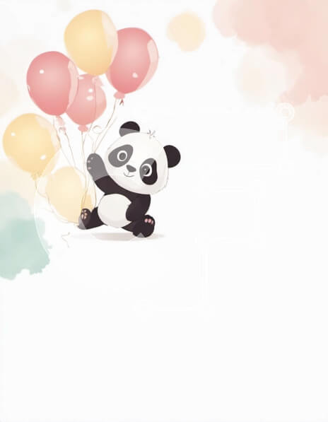 Σετ των 2 Intra Συλλεκτικό Ξύλινο Παζλ Plywood  4mm - Κινούμενα σχέδια Panda Bear με μπαλόνια Σε Ξύλινο Κουτί - Διαστάσεις: 10x10 cm – 25 κομμάτια