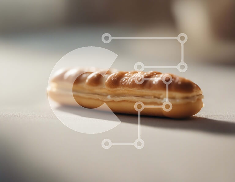 Σετ των 2 Intra Συλλεκτικό Ξύλινο Παζλ Plywood  4mm - Σάντουιτς κρουασάν σε φόντο πίνακα Σε Ξύλινο Κουτί - Διαστάσεις: 10x10 cm – 25 κομμάτια