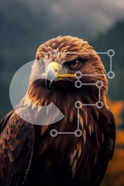 Σετ των 2 Intra Συλλεκτικό Ξύλινο Παζλ Plywood  4mm - Εκπληκτική εικόνα ενός χρυσαετού που σκαρφαλώνει σε μια βραχώδη επιφάνεια Σε Ξύλινο Κουτί - Διαστάσεις: 10x10 cm – 25 κομμάτια