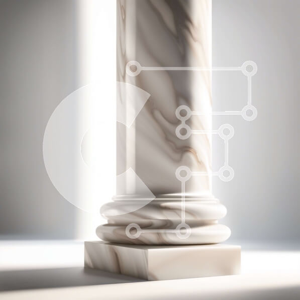 Intra Συλλεκτικό Ξύλινο Παζλ Plywood  4mm - Όμορφη εικόνα μιας λευκής μαρμάρινης στήλης Σε Ξύλινο Κουτί - Διαστάσεις Puzzle: 10x10 cm – 25 κομμάτια