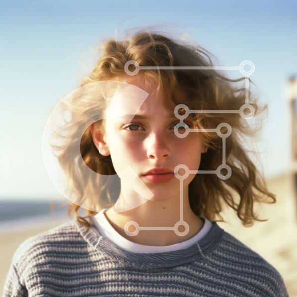 Intra Συλλεκτικό Ξύλινο Παζλ Plywood  4mm - Όμορφη εικόνα ενός νεαρού κοριτσιού που κοιτάζει τον ωκεανό Σε Ξύλινο Κουτί - Διαστάσεις Puzzle: 10x10 cm – 25 κομμάτια