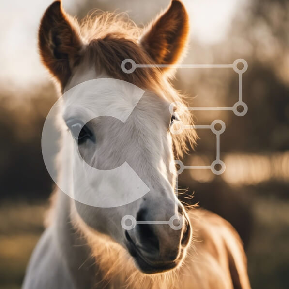 Intra Συλλεκτικό Ξύλινο Παζλ Plywood  4mm - Περίεργο λευκό άλογο στο πεδίο Σε Ξύλινο Κουτί - Διαστάσεις: 10x10 cm – 25 κομμάτια