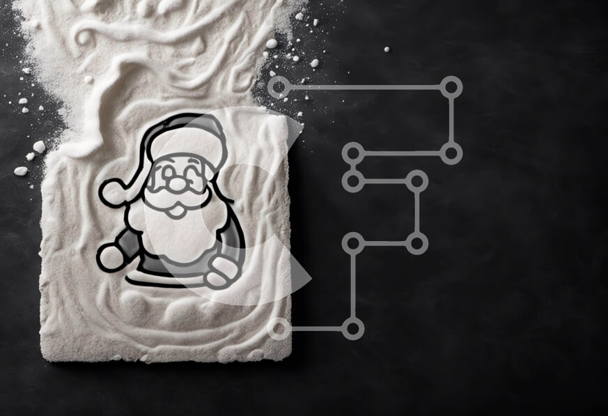 Σετ των 2 Intra Συλλεκτικό Ξύλινο Παζλ Plywood  4mm - Ουσία λευκής πούδρας με διακόσμηση Άγιου Βασίλη Σε Ξύλινο Κουτί - Διαστάσεις: 10x10 cm – 25 κομμάτια