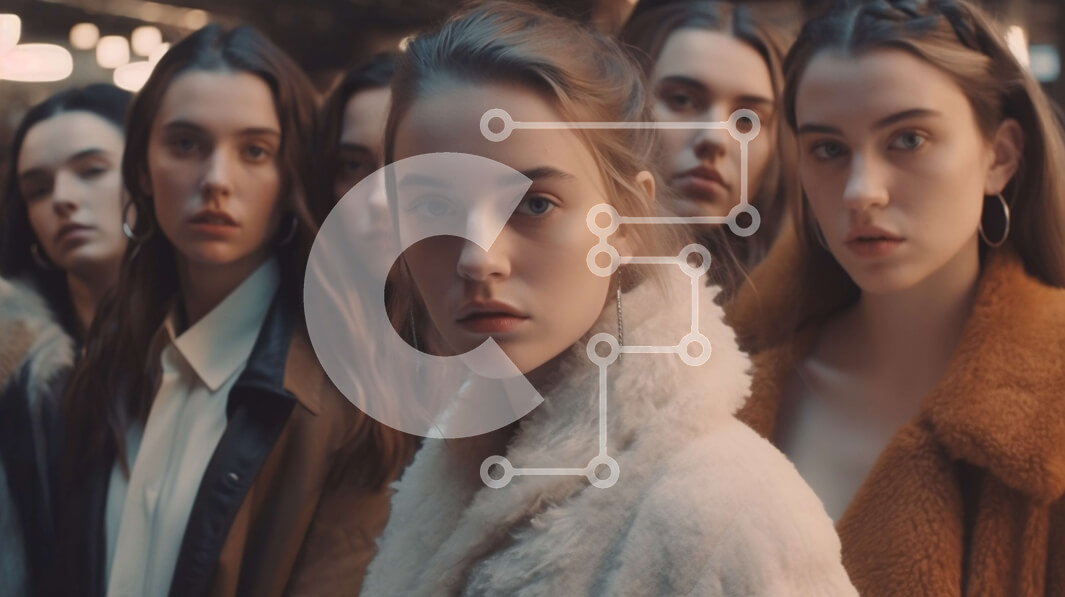 Intra Συλλεκτικό Ξύλινο Παζλ Plywood  4mm - Εικόνα γυναικών με γούνινα παλτά που κοιτάζουν την κάμερα Σε Ξύλινο Κουτί - Διαστάσεις Puzzle: 10x10 cm – 25 κομμάτια