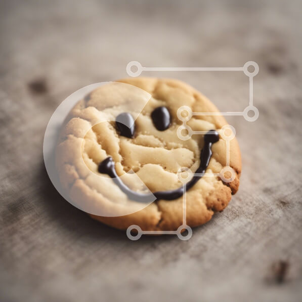 Σετ των 2 Intra Συλλεκτικό Ξύλινο Παζλ Plywood  4mm - Μπισκότο Smiley με σοκολατένιο πάγωμα σε ξύλινη επιφάνεια Σε Ξύλινο Κουτί - Διαστάσεις: 10x10 cm – 25 κομμάτια